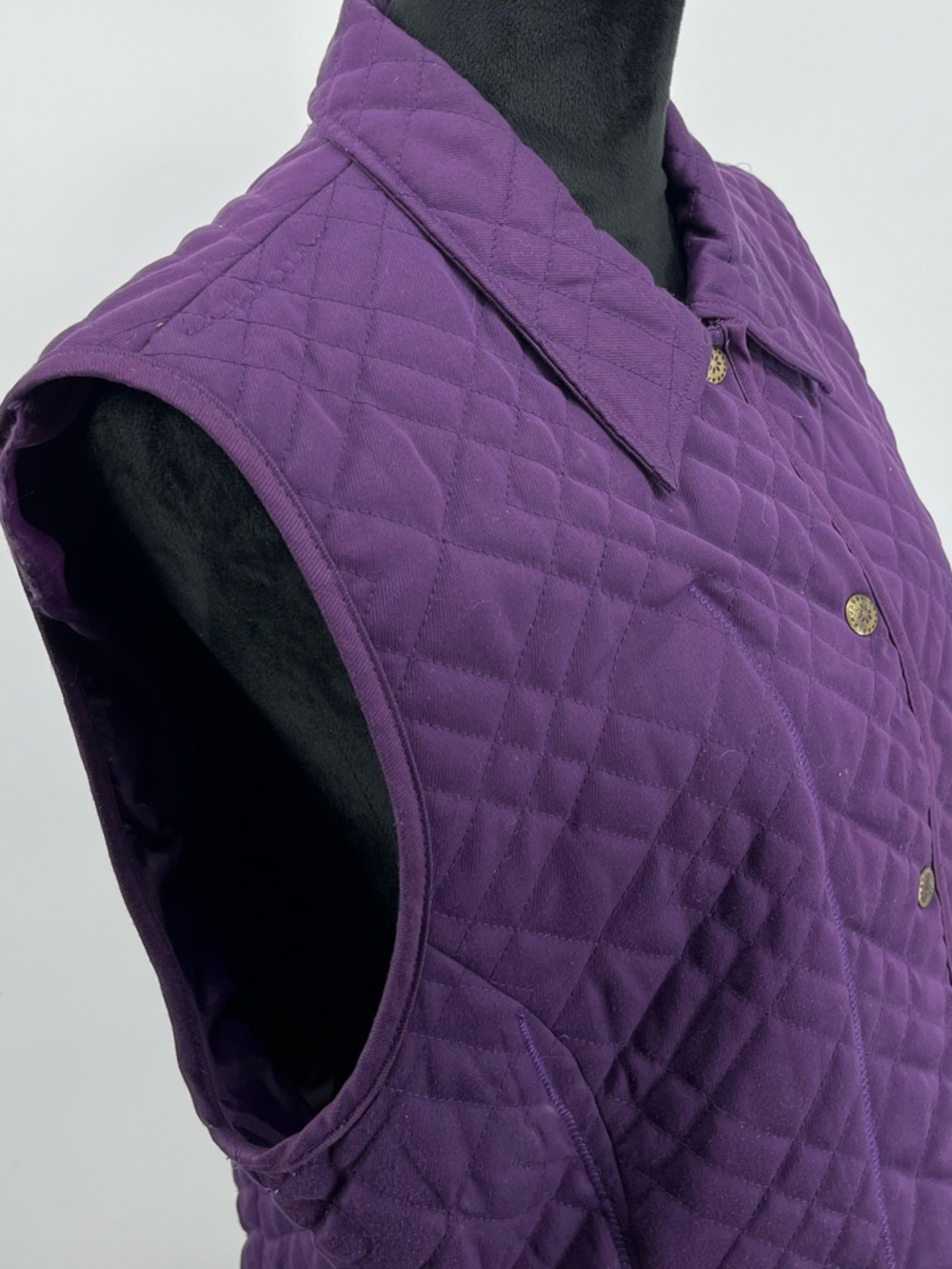 Alfred Dunner Purple Quilted Vest in Purple sz 14 - Picture 5 of 10